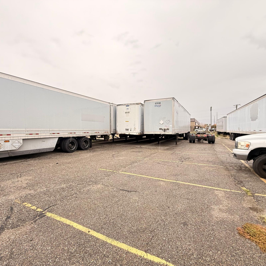 Great Dane 7441 SL dry van trailer in a parking lot with other trailers, side view showing rear doors.