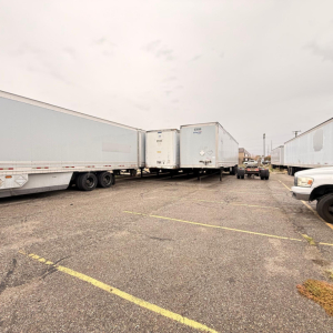 Great Dane 7441 SL dry van trailer in a parking lot with other trailers, side view showing rear doors.