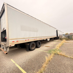Great Dane 7441 SL dry van trailer side view showing exterior aluminum walls and tandem axles.