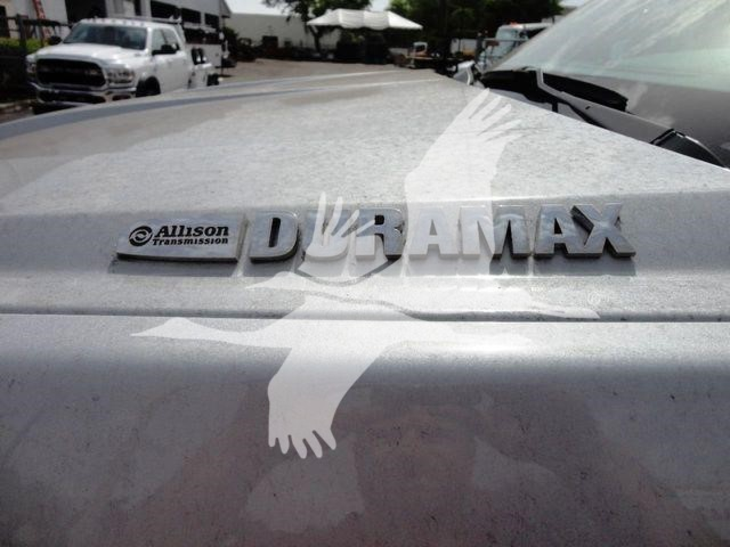 Chevrolet Silverado 6500HD tailgate with Allison Transmission logo and DuraMax badge visible.