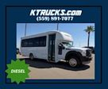 Bus-style Ford F450 visible in a used truck listing with stock number 7771 and VIN 1FDGF4GTXEEA11551.