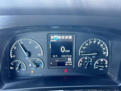 Truck dashboard showing digital display with 0 mph, temperature 93°F, 532,176 miles, gear N, and various gauges including oil, fuel, and water.