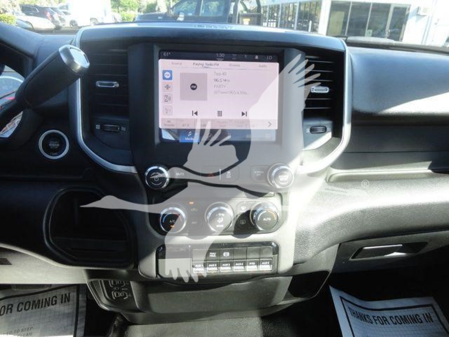 Ram 4500 interior showing center touchscreen display and climate controls.