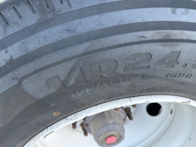 Tire sidewall showing M+S 8.0R? load king rh32-29 trailer image not fully visible