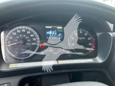 Dashboard of a used 2020 Hino 268a showing speedometer, tachometer, and digital display. Visible text includes fuel gauge, RPM markers, and diagnostic readout.