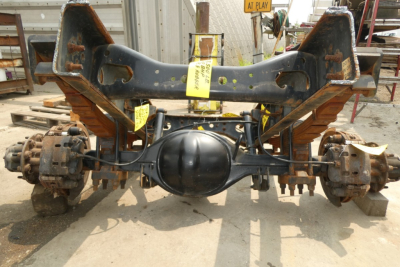 Rear axle and suspension of a 2012 International TERRASTAR cab chassis showing differential and axle housings.