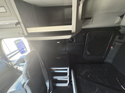 Kenworth T680 truck interior cab area with shelves and storage compartments visible