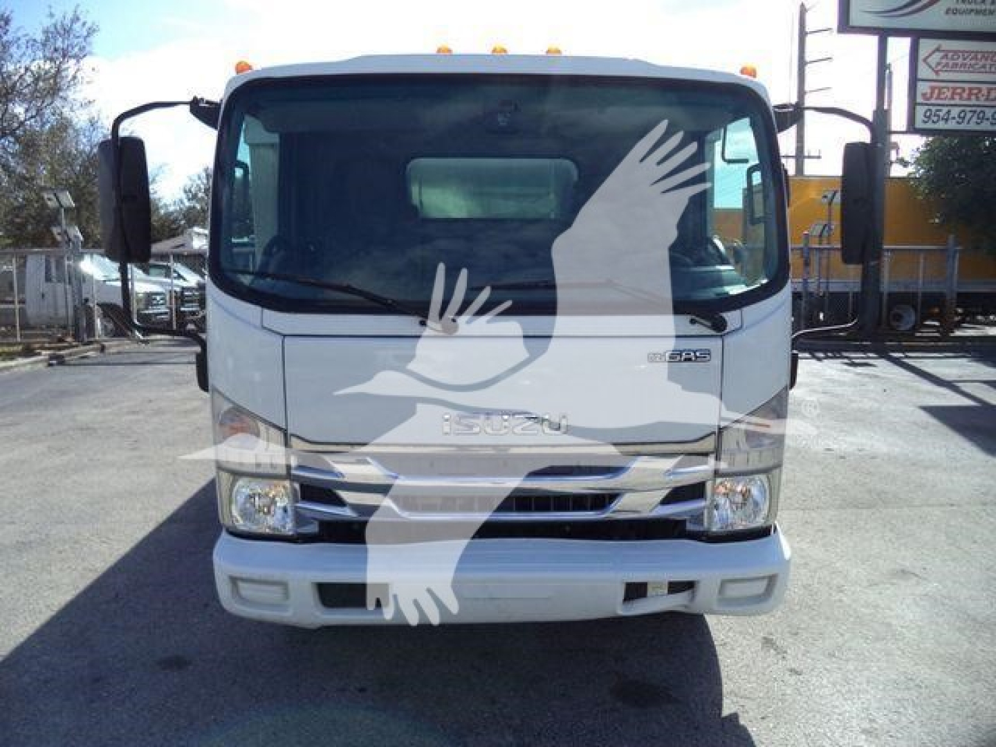 Isuzu NPR HD truck front view in landscape orientation with stock number T04505FM on a used-vehicle lot