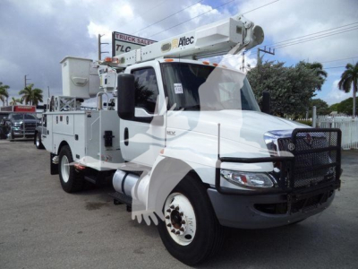Altec L37M crane truck showing boom and utility body with cab and wheels.