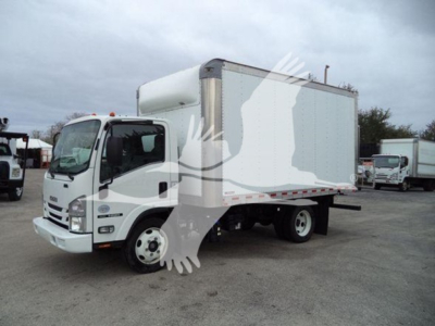 Isuzu NQR box truck in a used condition showing cargo box and cab with VIN JALE5W161K7901724.