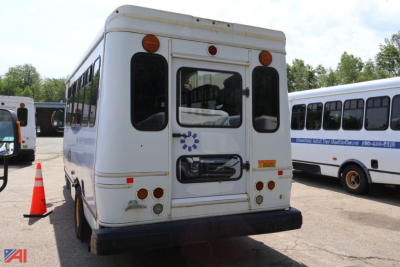 Ford E350 (H-3) wheelchair bus rear view showing back door and taillights