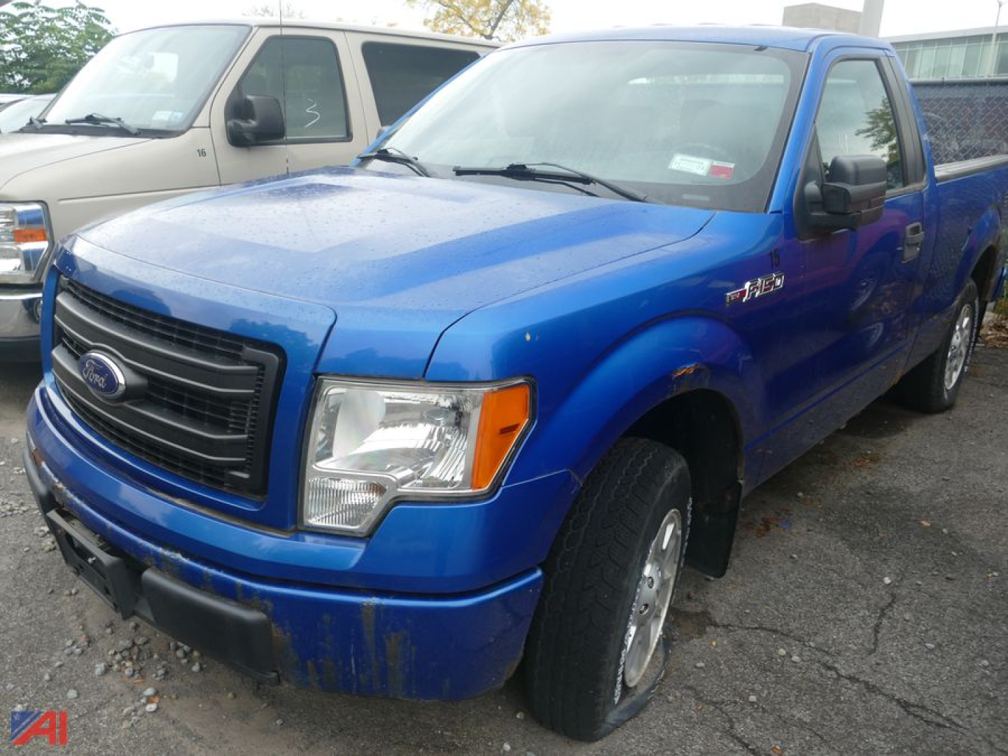 Blue 2013 Ford F-150 pickup truck in a used condition, front-left side view, VIN 1FTMF1CM6DKE85579 visible on listing.