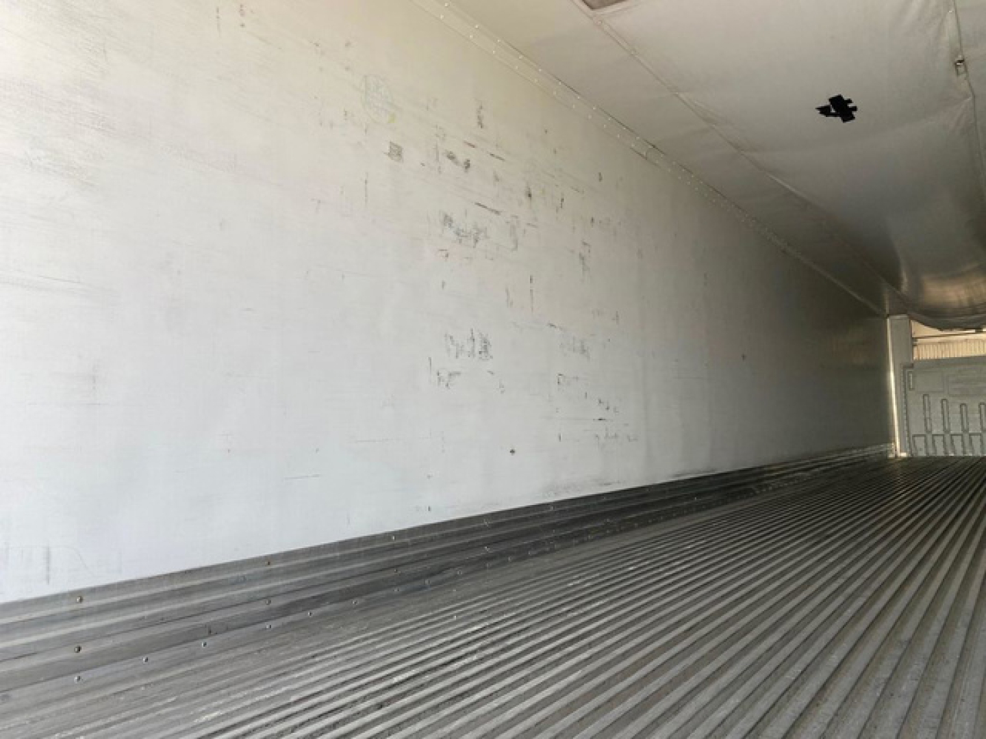 Interior of a 2020 Great Dane reefer trailer showing empty cargo area with ribbed flooring and white sidewalls.