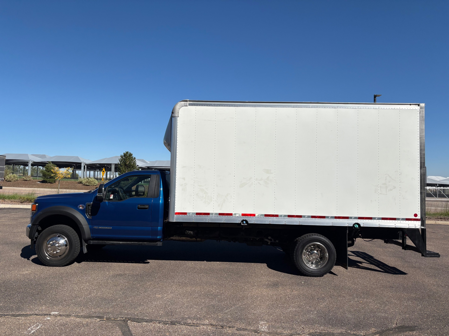 Ford F-550 box truck side view showing cargo box