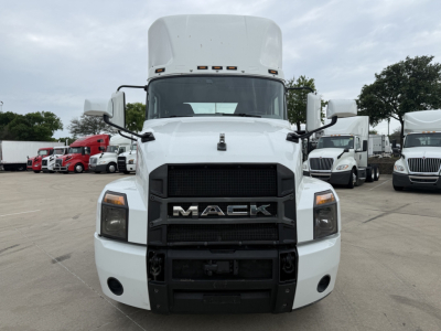 White 2022 Mack AN42T daycab truck front view showing Mack logo grille and headlights.