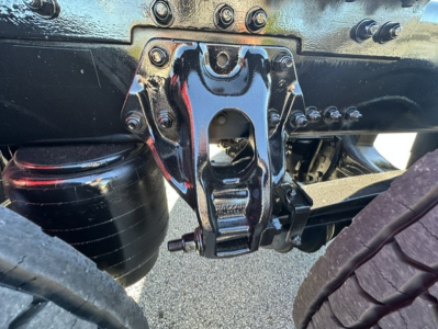 Kenworth T680 hitch area showing fifth wheel mount and surrounding chassis details.