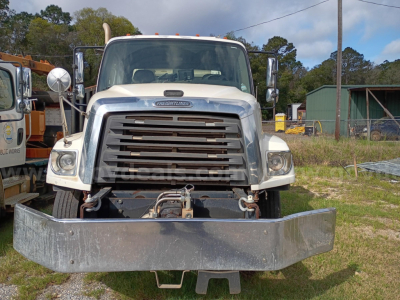 Front view of a 2016 Freightliner 114SD truck with a large metal bumper and grille; VIN tag not visible; stock number 3558-764; garbage category, used condition.