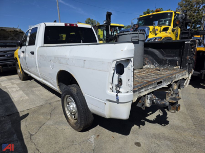 Ram 2500 pickup truck rear view showing flatbed equipment and tailgate area.