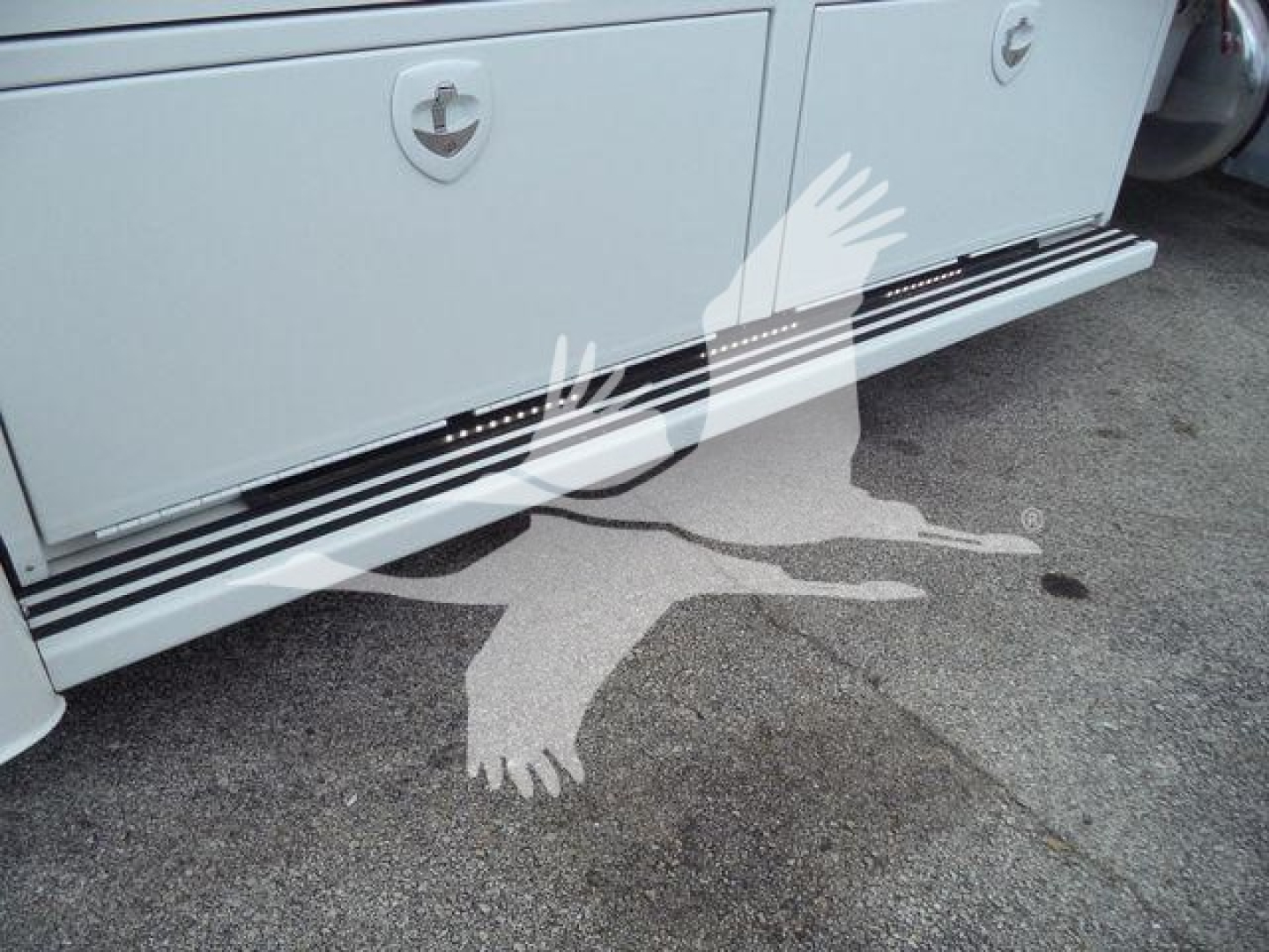 Peterbilt 337 rollback truck side step and storage compartments