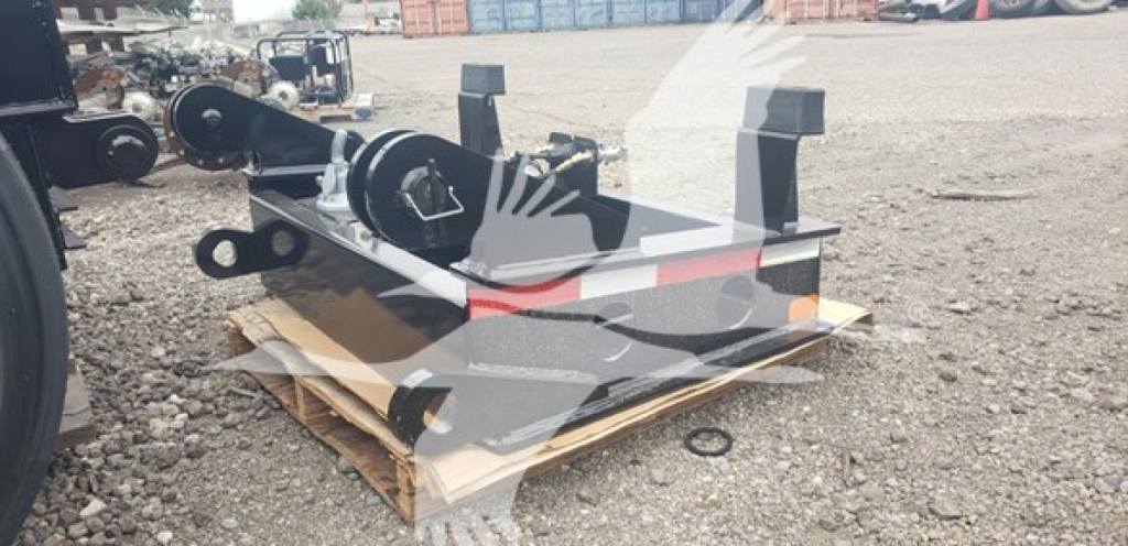 Fontaine flip box trailer component showing steel frame and mounting points on pallet with VIN P3796 and stock number P3796.