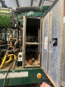 Open access panel on International WorkStar 7500 showing internal compartments and components.