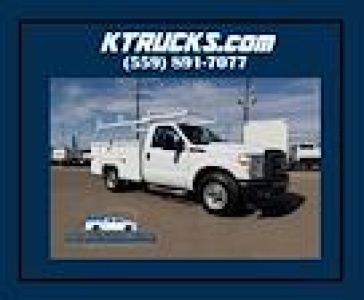 Service/Utility truck with open hood and logo; text on image reads 'KTT TRUCKS.COM' and a phone number, with a white Ford F-250 utility truck in the center.