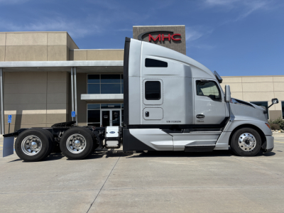 Kenworth T680 tractor in profile view showing sleeper cab, chassis, and wheels.