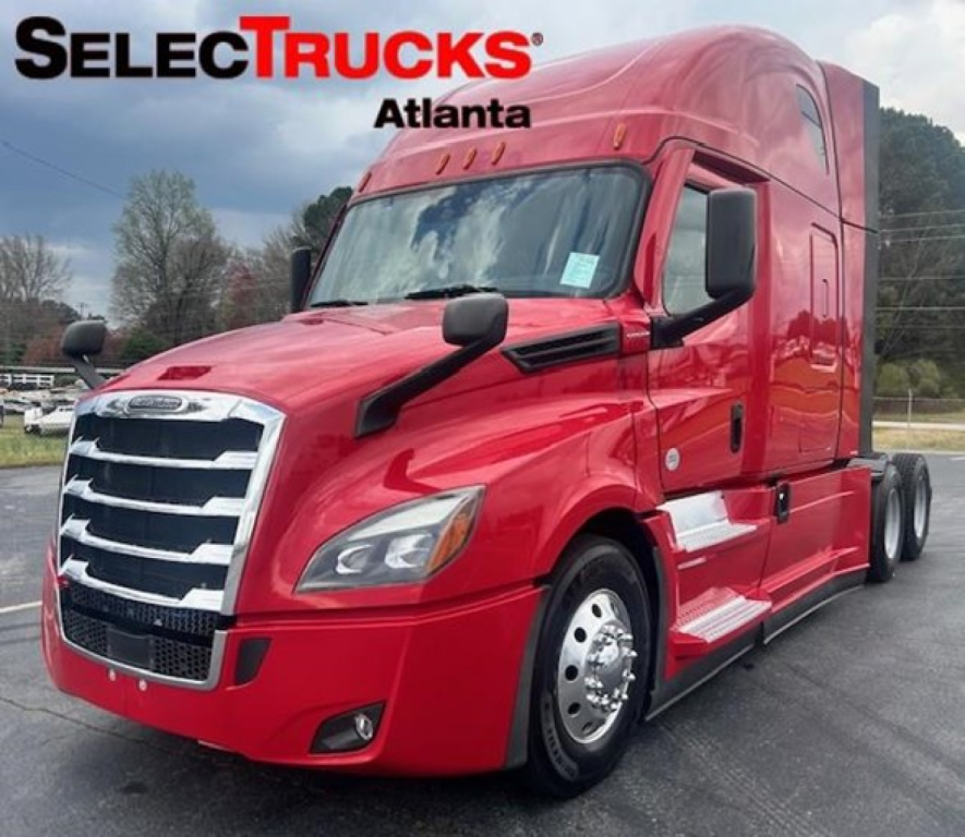 Freightliner Cascadia 126 sleeper cab truck side view with SelectTrucks Atlanta branding