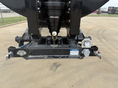 Armor Lite SHD32/48 dump trailer hitch assembly showing front connection hub and safety pins