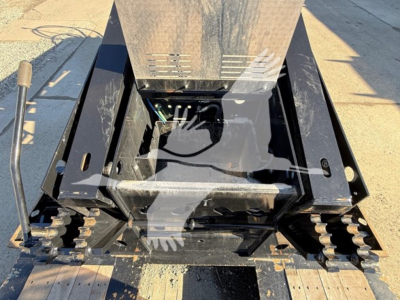 XL Specialized XL80HDGS trailer part in open view showing hydraulic reservoir and mounting frame with stabilizer legs.