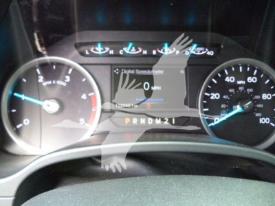 Dashboard of a 2017 Ford F-450 showing tachometer, speedometer, and digital display with gear indicator PRNDM21 and odometer
