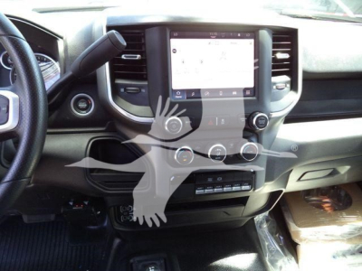 Ram 5500 interior dashboard and center stack showing touchscreen display and control knobs