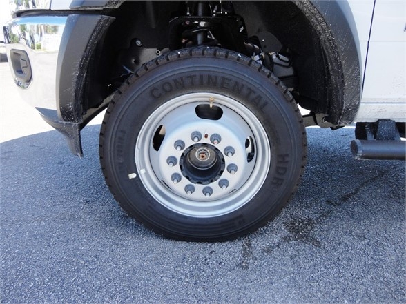 Ram 5500 HD wheel showing Continental tire and silver steel rim in view