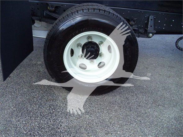 Isuzu NPR HD truck wheel and tire showing white steel rim mounted on the axle.