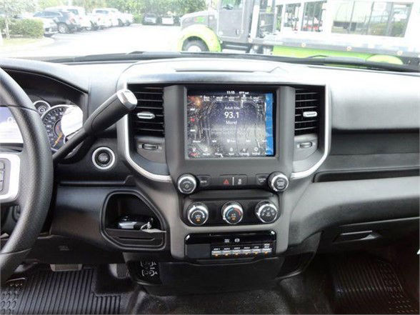 Ram 4500 HD interior dashboard showing touchscreen display and center controls.