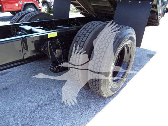 2019 International DURASTAR 4300 chassis showing rear dual wheels and truck frame.