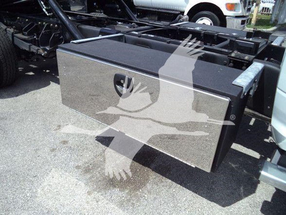 Truck toolbox mounted behind cab with Ram logo and watermark overlay across the image.