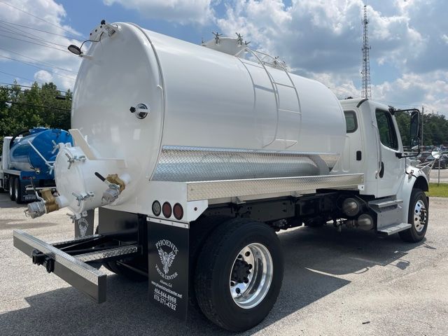 2013 Freightliner M2 sewer rodder septic truck with cylindrical vacuum tank on chassis, rear mounted bumper, and dual rear wheels.