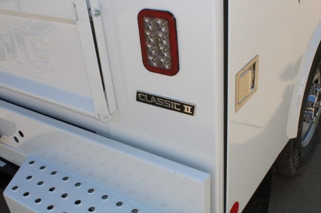 Ford F-250 Classic II badge on rear quarter panel and step bumper near taillight.