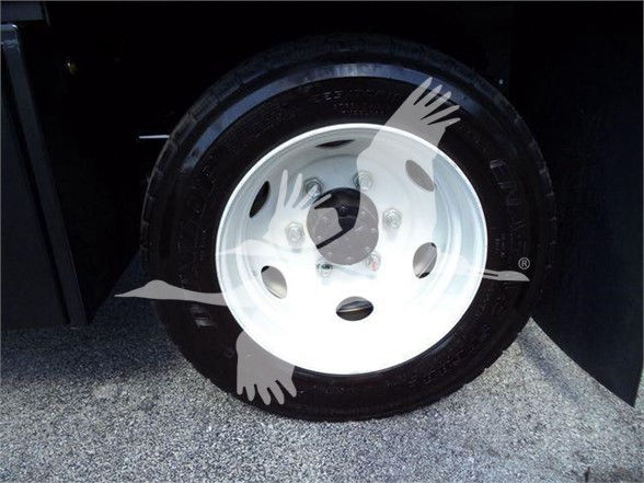 Isuzu NPR HD wheel/tender showing white steel rim on front tire.