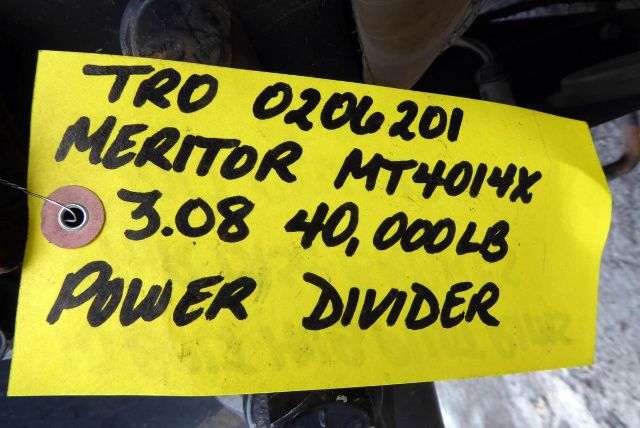 Tag reads: TRO 0206201 MERITOR MT4014X 3.08 40,000 LB POWER DIVIDER.