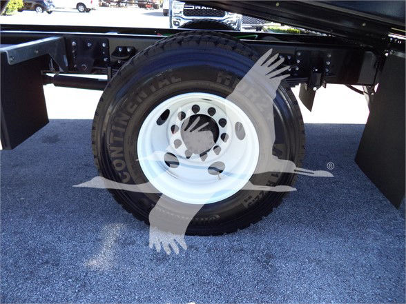 Wheel and tire of a truck chassis showing a white steel wheel with a Continental tire. Visible text includes 'CONTINENTAL' on the tire sidewall.