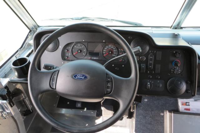 Ford F-Series dashboard and steering wheel showing instrument cluster and controls.