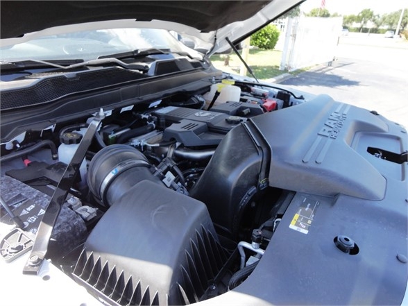 Ram 5500 HD engine bay showing air intake throat and engine cover.