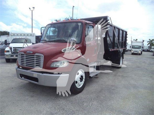 Freightliner BUSINESS CLASS M2 106 refuse truck in red with black dump body