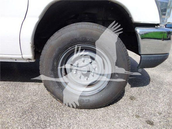 Vehicle wheel and part of front fender from a 2015 Ford E350 SD; no legible labels visible on the wheel or surrounding components.