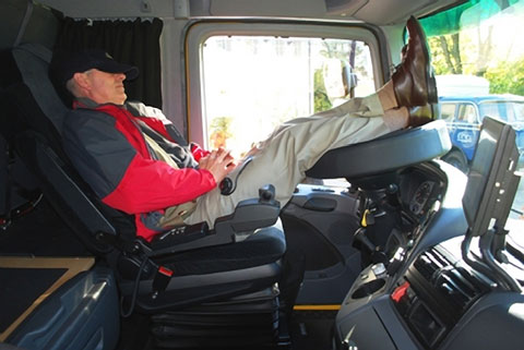 sleeping truck driver