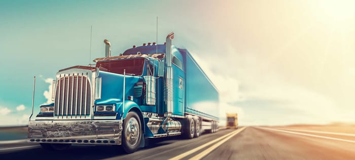 Truck on highway